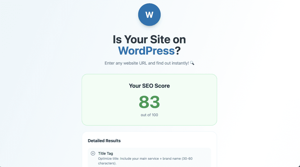 Free SEO Audit For WordPress Websites - wordpresschecker.localservicemastery.com