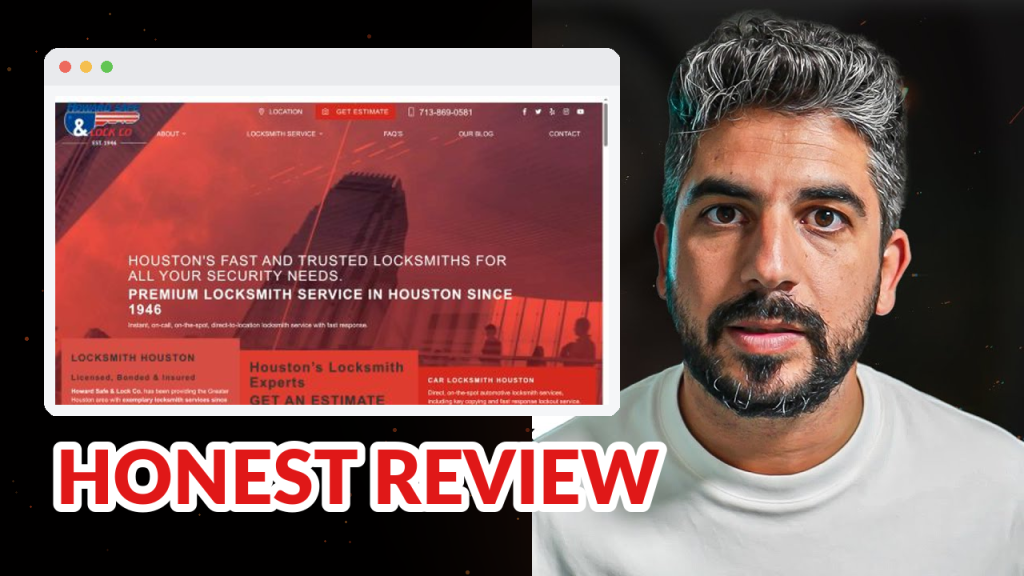 Howard Safe & Lock review: 4.9 stars from 876 customers — a Houston locksmith whose website keeps locked-out customers waiting twenty seconds