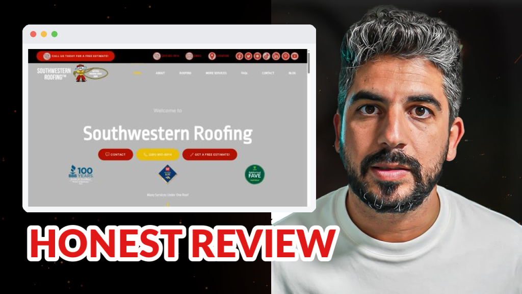 Southwestern Roofing TM review: 4.9 stars across 310 Google reviews — and this Houston roofer is missing from the map pack 96% of the time