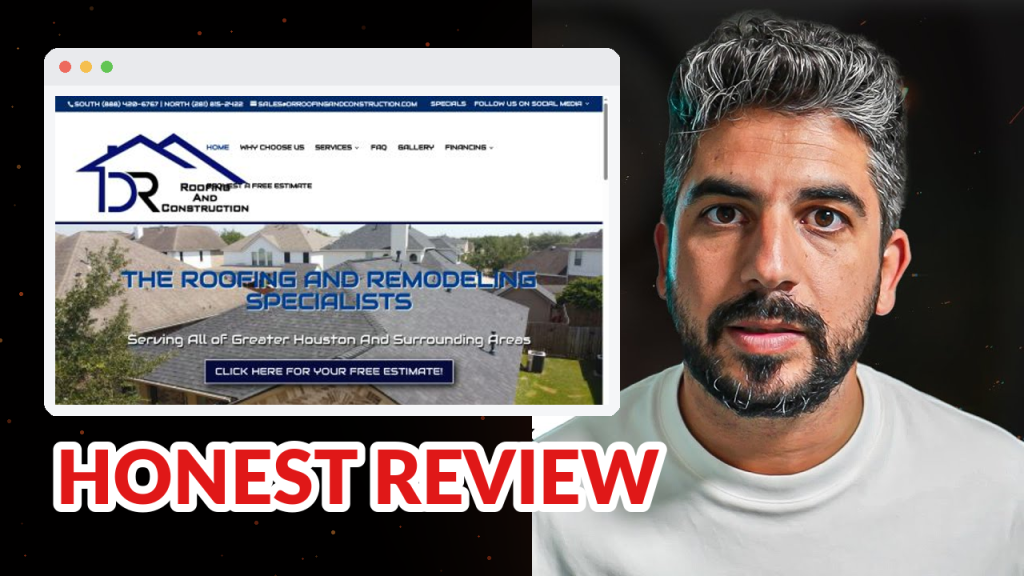 DR Roofing & Construction Review: 7 Marketing Leaks on a 4.9-Star Roofing Website