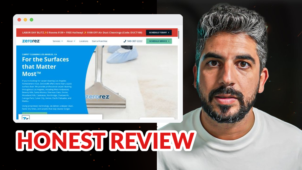Zerorez review - Los Angeles, CA Carpet Cleaning Company marketing breakdown